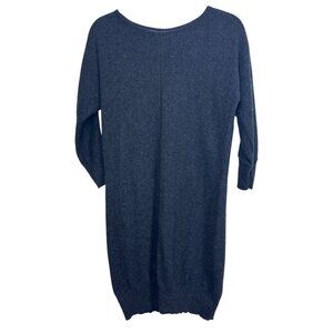 Cynthia Rowley Sweater Dress Women's M 2-Ply Cashmere Gray Pullover Long Sleeve